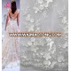 Hot Sale White Bridal Lace Fabric/Handwork Embroidery 3D Lace Fabric With Pearls